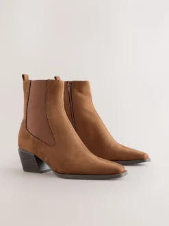 Ruimvallend En Extraruimvallend*Next - Chelsea-stijl western cowboy Boots Lichtbruin
