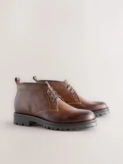 Boots*Next - Chunky Leather Chukka Boots Lichtbruin