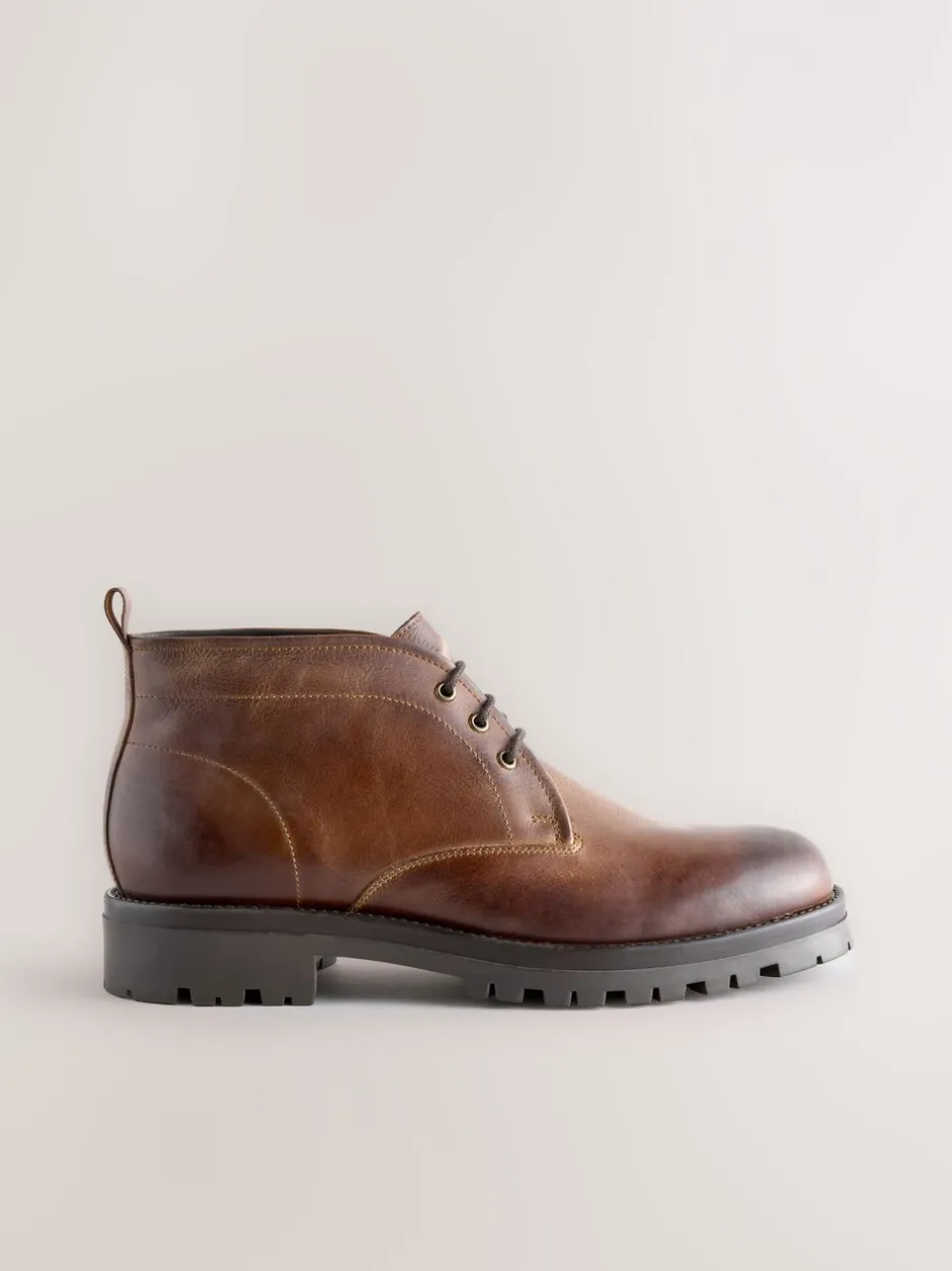 Boots*Next - Chunky Leather Chukka Boots Lichtbruin