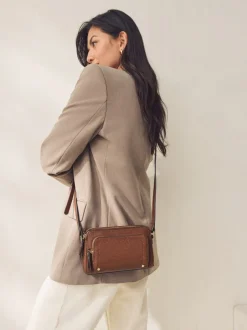 Tassen En Portemonnees|Next - Crossbodytas met dubbele rits Lichtbruin
