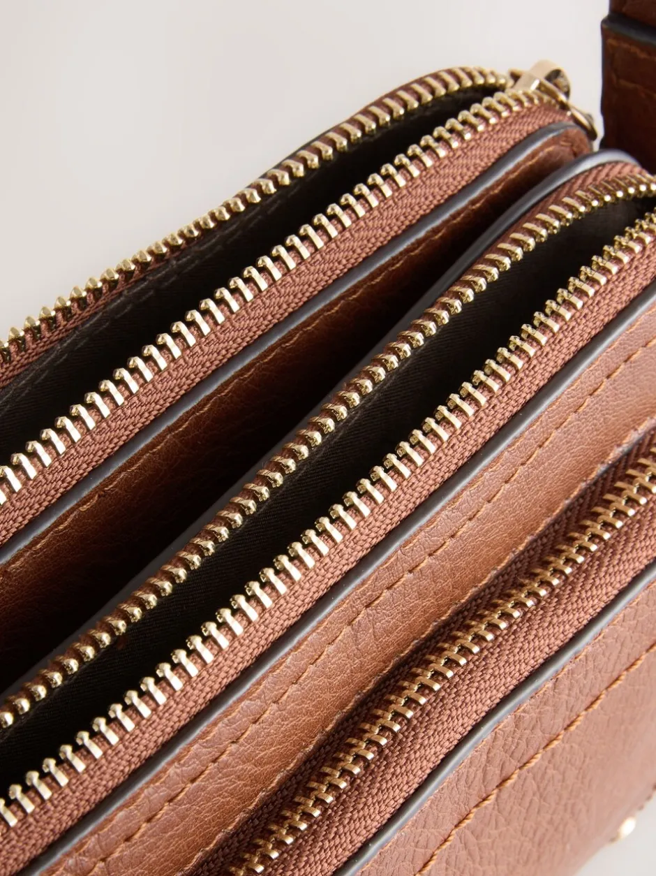 Tassen En Portemonnees|Next - Crossbodytas met dubbele rits Lichtbruin