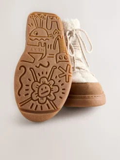 Boots|Next - Waterbestendige laarzen van borg Lichtbruin / Ecru