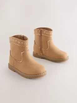 Boots|Next - Enkellaars in cowboystijl Lichtbruin