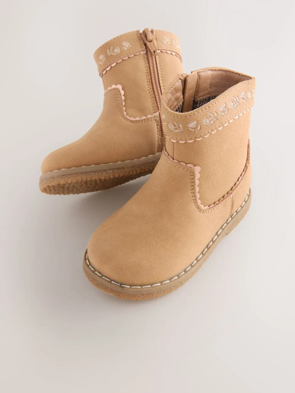Boots|Next - Enkellaars in cowboystijl Lichtbruin