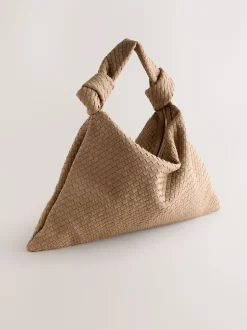 Tassen En Portemonnees|Next Lichtbruin - Faux Suede Weave Shoulder Bag