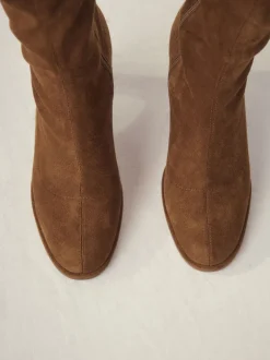 Ruimvallend En Extraruimvallend|Boots*Next - Forever Comfort® Round Toe Knee High Sock Boots Lichtbruin