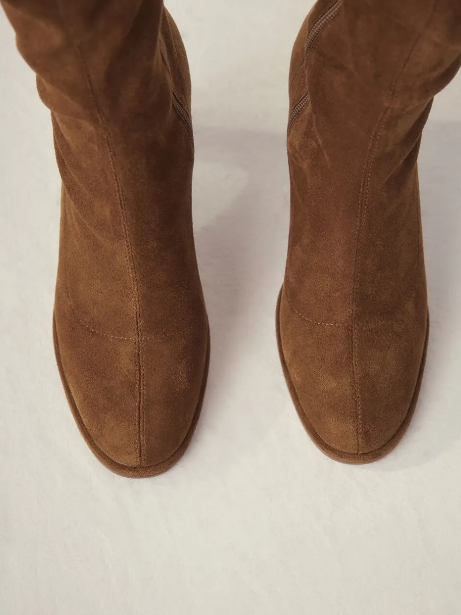 Ruimvallend En Extraruimvallend|Boots*Next - Forever Comfort® Round Toe Knee High Sock Boots Lichtbruin