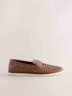 Schoenen|Next - Gevlochten instapper Lichtbruin