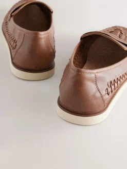 Schoenen|Next - Gevlochten instapper Lichtbruin