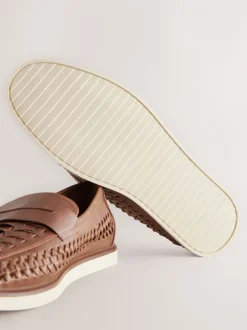 Schoenen|Next - Gevlochten instapper Lichtbruin
