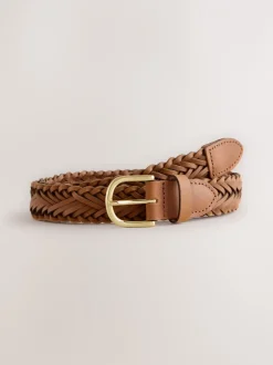 Ceintuurs*Next - Hand Plaited Leather Belt Lichtbruin