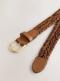 Ceintuurs*Next - Hand Plaited Leather Belt Lichtbruin