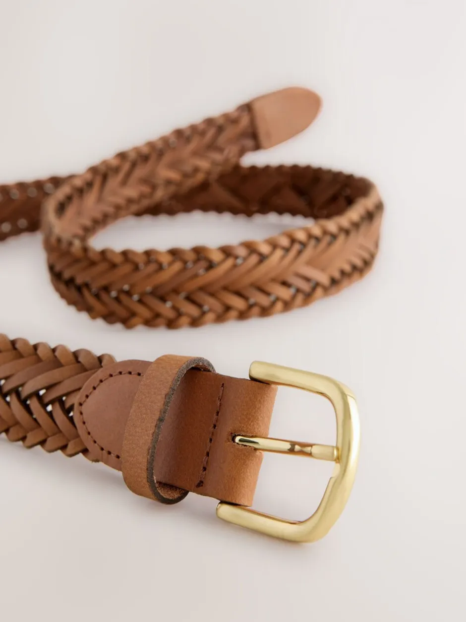 Ceintuurs*Next - Hand Plaited Leather Belt Lichtbruin