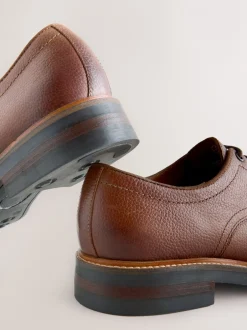Schoenen|Formele Schoenen|Next - Heritage Derby Leather Shoes Lichtbruin