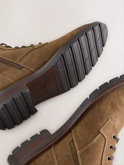 Boots*Next - Hoge borggevoerde laarzen met rits Lichtbruin