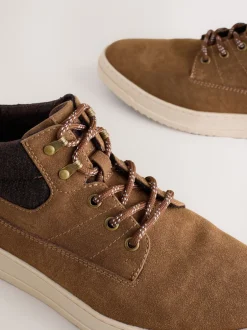 Boots*Next - Knitted Collar Ankle Boots Lichtbruin