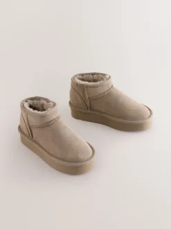 Boots*Next - Lage schoenen mini warmgevoerde waterafstotende suède Boots Lichtbruin