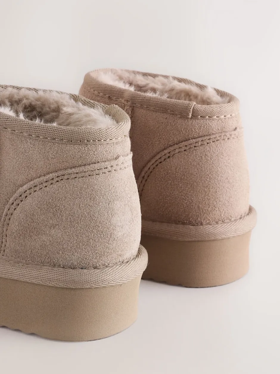 Boots*Next - Lage schoenen mini warmgevoerde waterafstotende suède Boots Lichtbruin