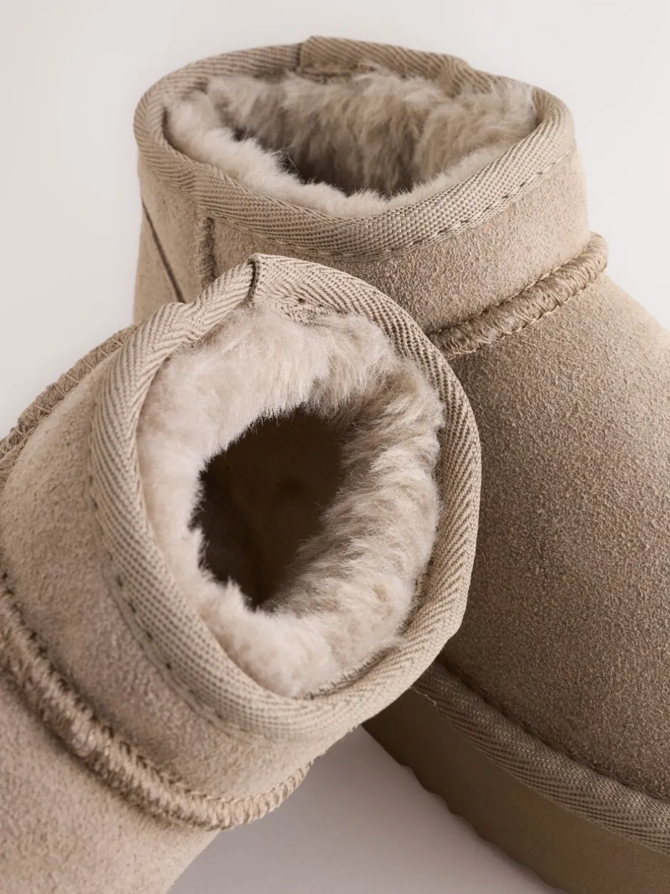 Boots*Next - Lage schoenen mini warmgevoerde waterafstotende suède Boots Lichtbruin