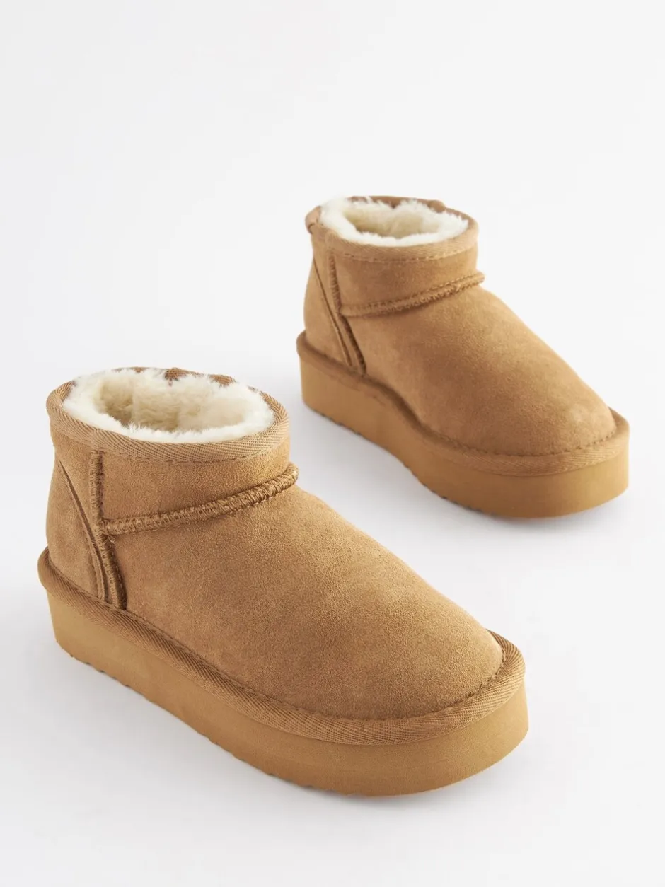 Boots*Next - Lage schoenen mini warmgevoerde waterafstotende suède Boots Lichtbruin