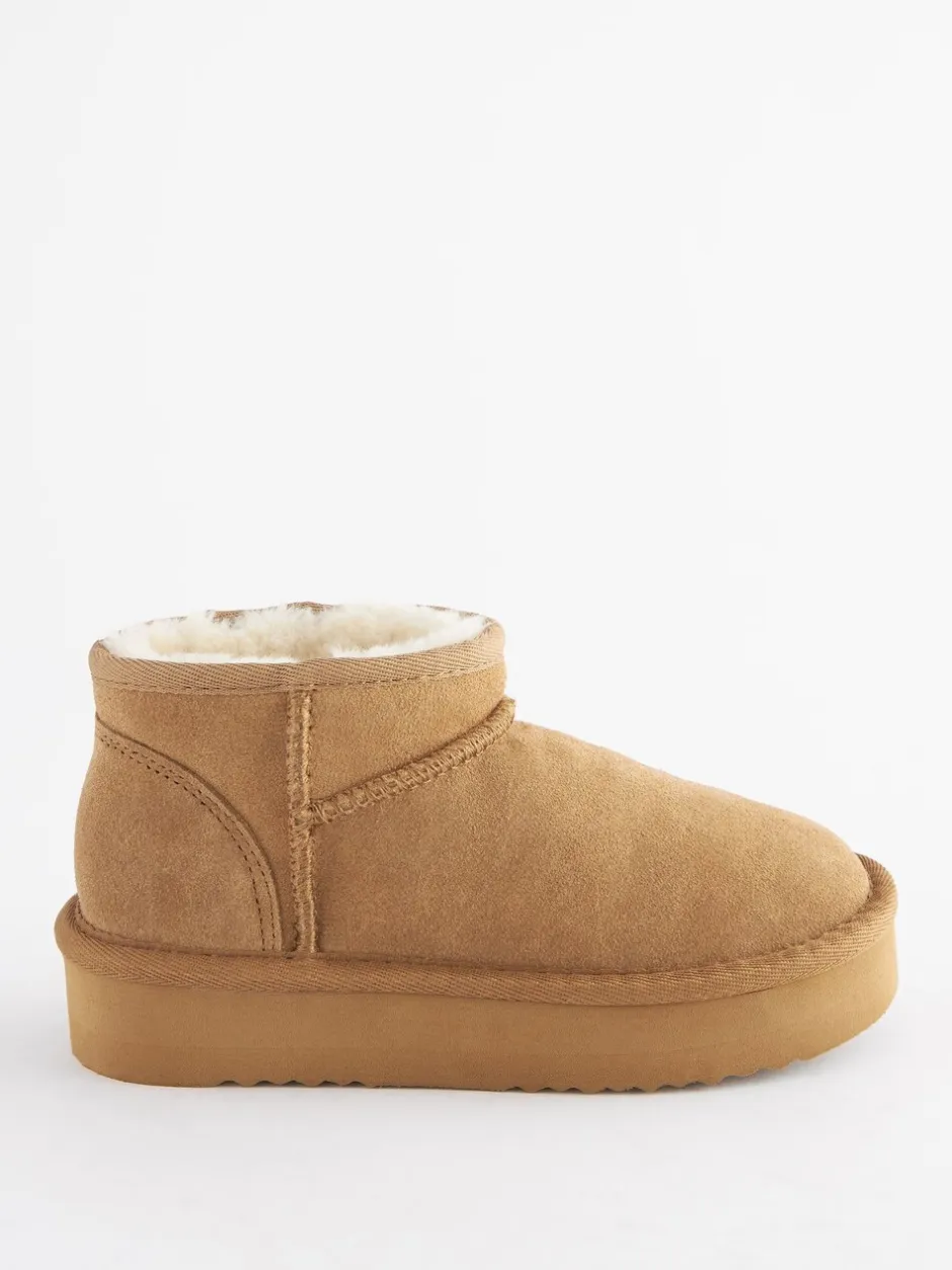 Boots*Next - Lage schoenen mini warmgevoerde waterafstotende suède Boots Lichtbruin