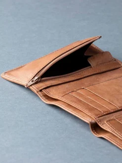 Portemonnees|Lakeland Leather - Bowston portemonnee met opvouwbaar ontwerp Lichtbruin