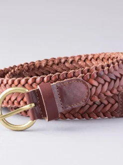 Ceintuurs|Lakeland Leather - Waverton gevlochten riem Lichtbruin