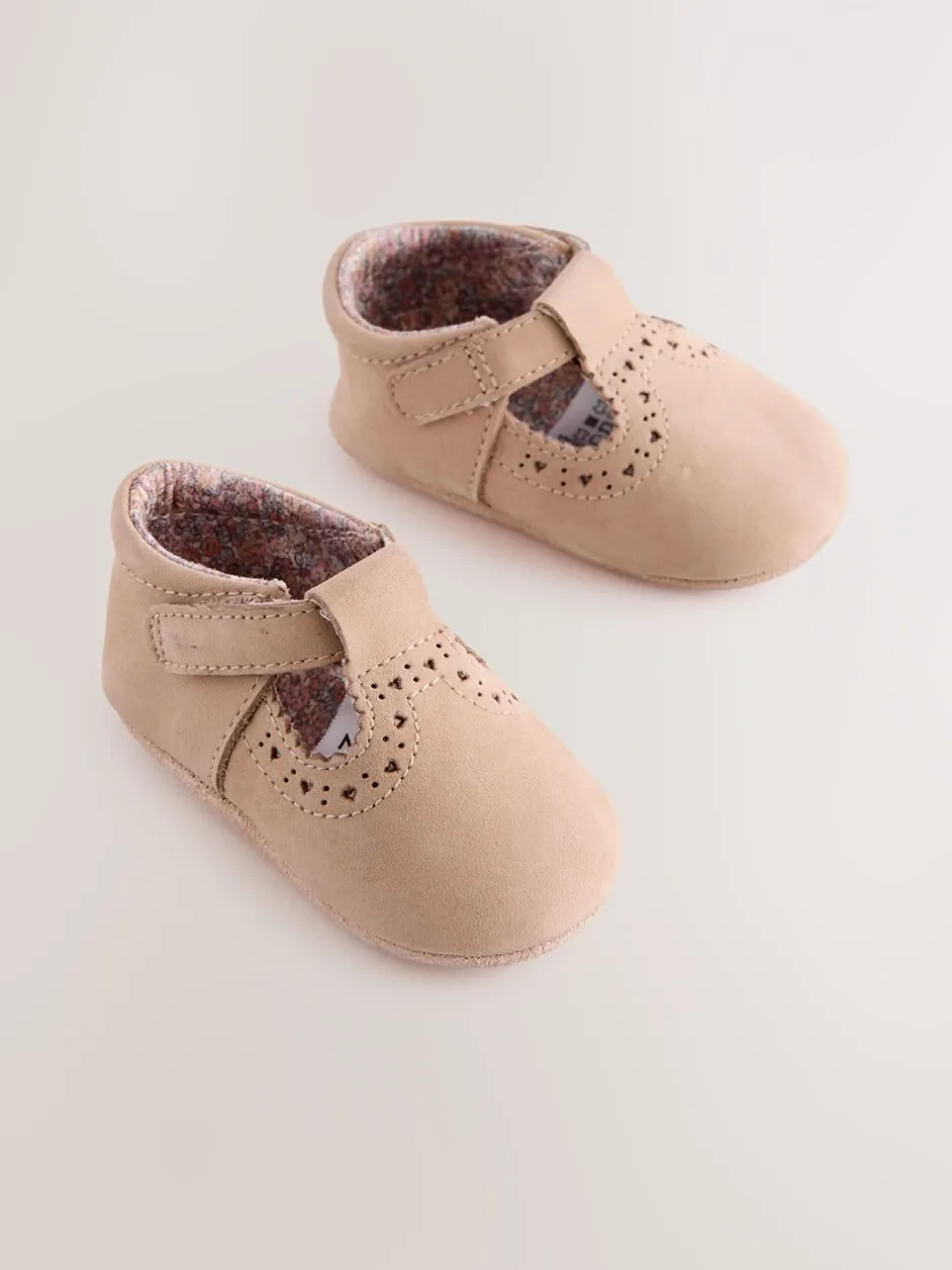 Gelegenheidskleding*Next - Leren babyschoen met T-bandje (0 - 24 mnd) Lichtbruin