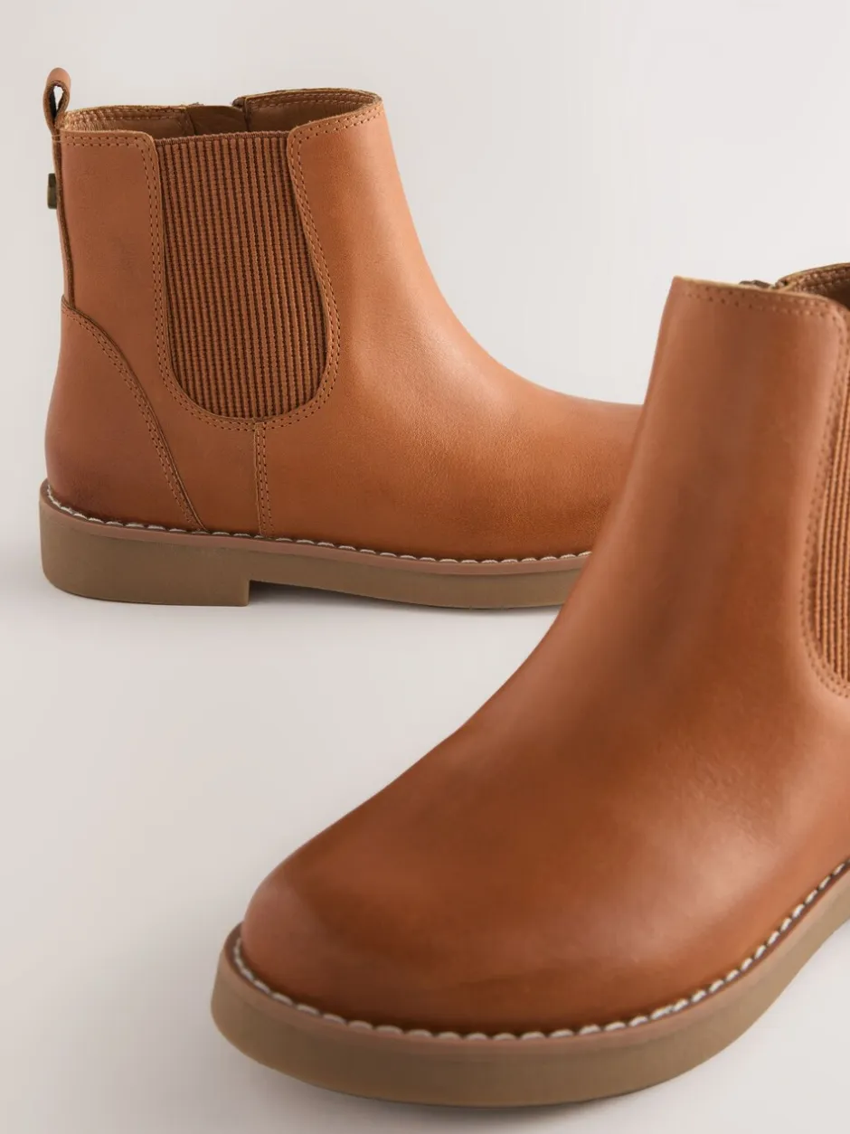 Boots*Next - Leren Chelsea laarzen Lichtbruin