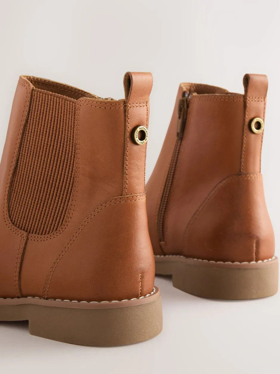 Boots*Next - Leren Chelsea laarzen Lichtbruin