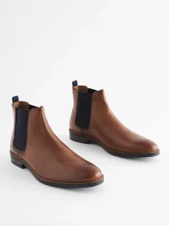 Boots*Next Lichtbruin - Leren Chelsea laarzen