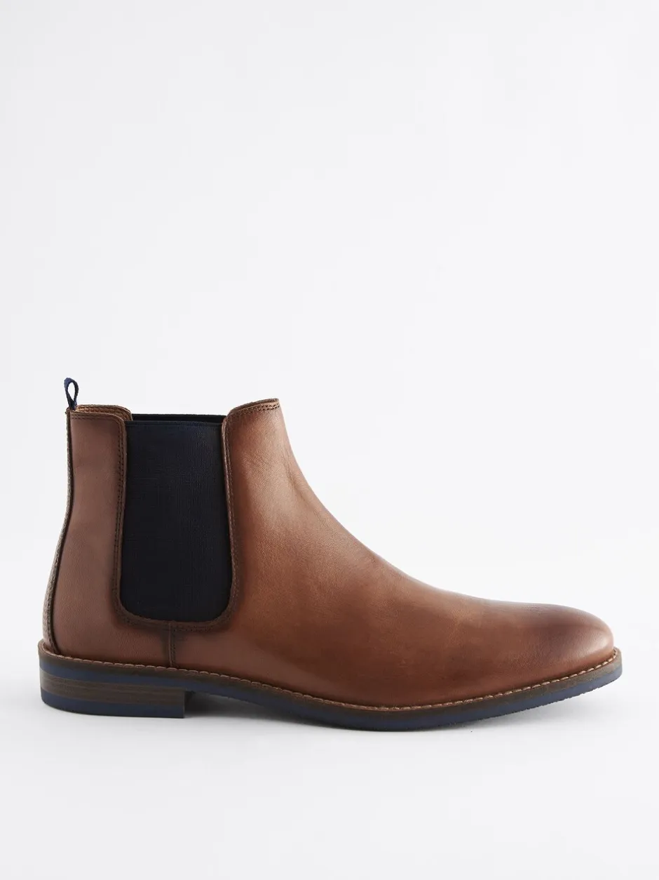 Boots*Next Lichtbruin - Leren Chelsea laarzen