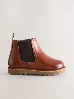 Boots*Next Lichtbruin - Leren Chelsea laarzen