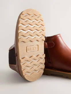 Boots*Next Lichtbruin - Leren Chelsea laarzen