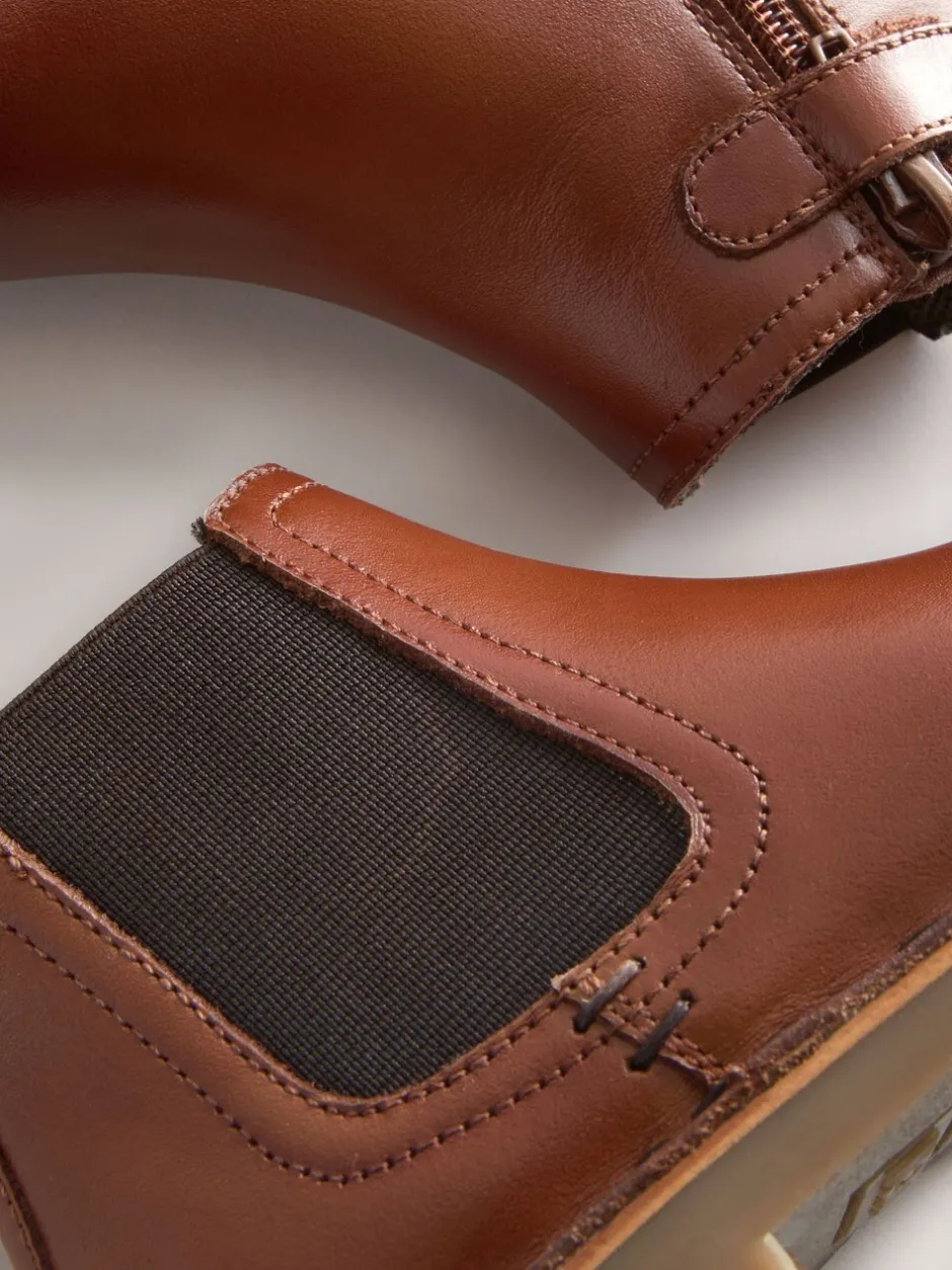 Boots*Next Lichtbruin - Leren Chelsea laarzen
