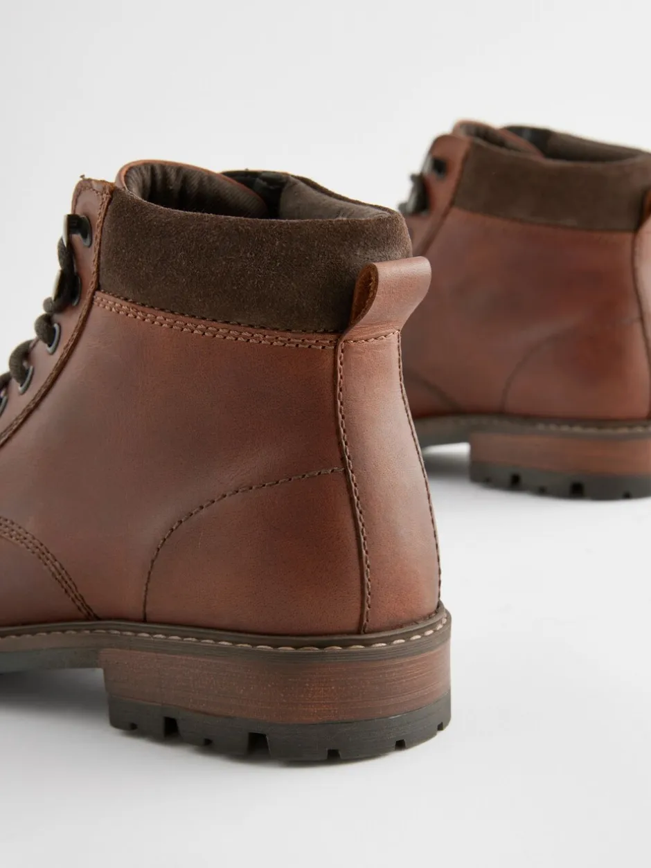Boots*Next - Leren hoge schoenen Lichtbruin
