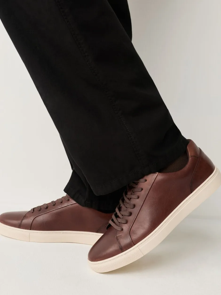 Schoenen|Next - Leren sneakers Lichtbruin