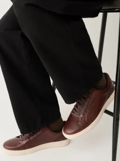 Schoenen|Next - Leren sneakers Lichtbruin
