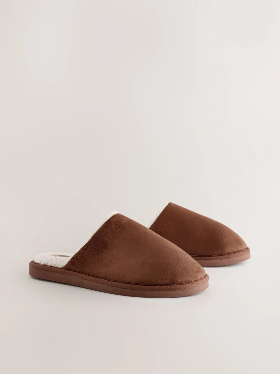Pantoffels|Loungewear*Next - Microsuede Mule Slippers Lichtbruin