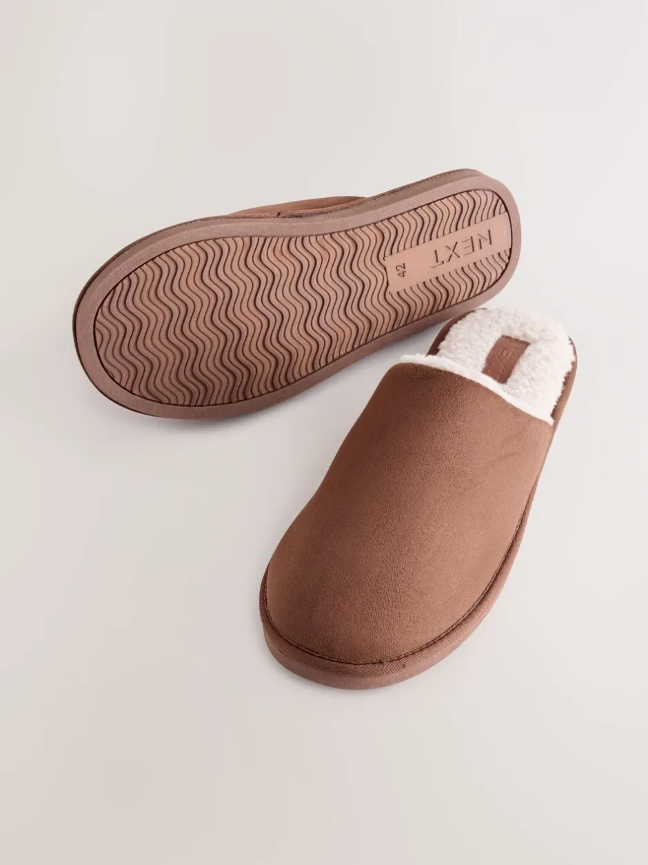 Pantoffels|Loungewear*Next - Microsuede Mule Slippers Lichtbruin