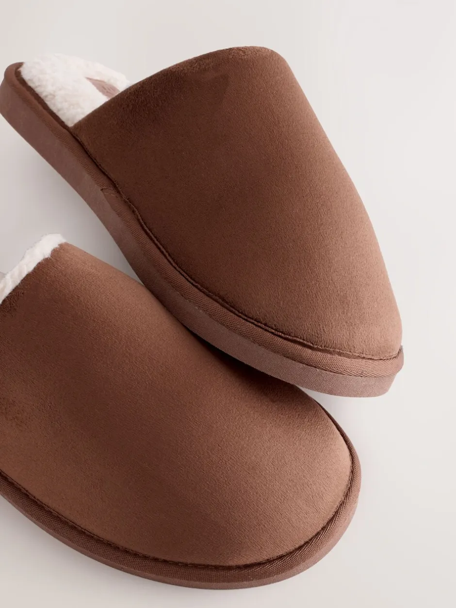 Pantoffels|Loungewear*Next - Microsuede Mule Slippers Lichtbruin