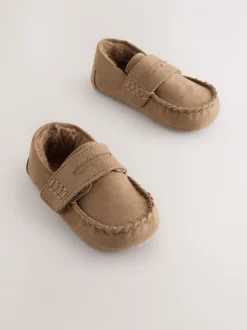 Pantoffels|Next - Mocassin-pantoffels met klittenbandsluiting Lichtbruin