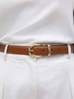 Ceintuurs*Next - N. Premium Made In Italië riem met gemiddelde breedte Lichtbruin