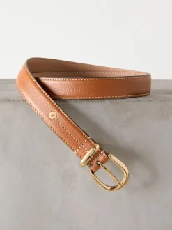 Ceintuurs*Next - N. Premium Made In Italië riem met gemiddelde breedte Lichtbruin