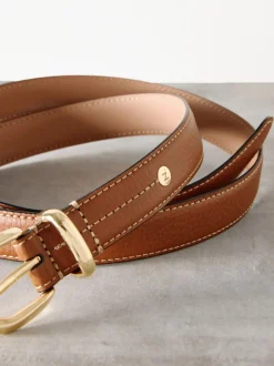 Ceintuurs*Next - N. Premium Made In Italië riem met gemiddelde breedte Lichtbruin