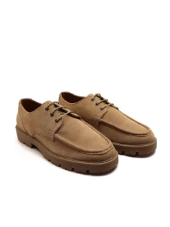 Schoenen*Off The Hook - Harvey Suede Leather Casual Lace-Up Boat Shoes Lichtbruin