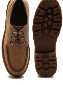 Schoenen*Off The Hook - Harvey Suede Leather Casual Lace-Up Boat Shoes Lichtbruin