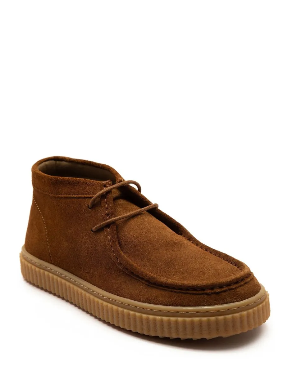 Boots*Off The Hook - Bolan suède leren Vetersluiting casual Boots Lichtbruin