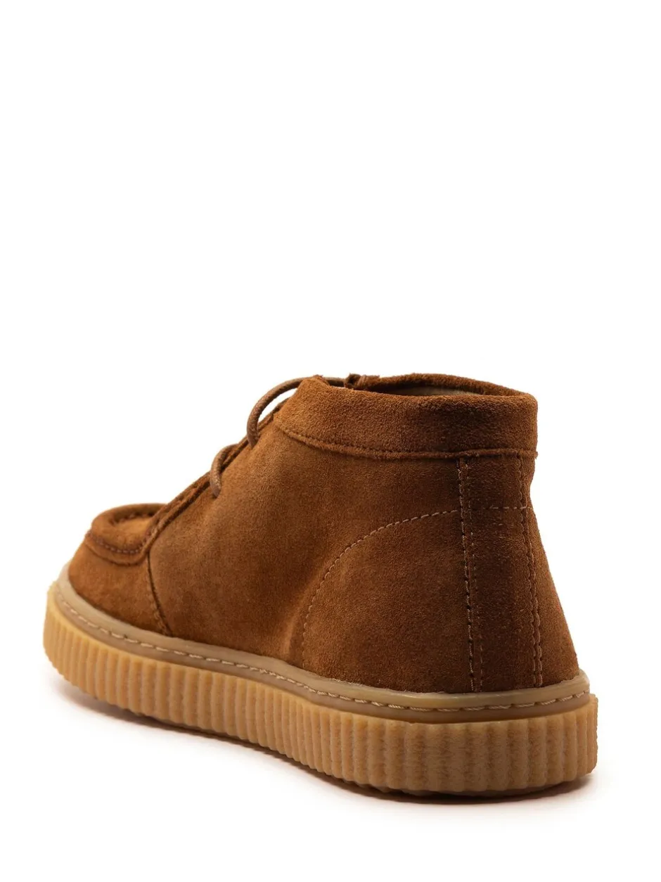 Boots*Off The Hook - Bolan suède leren Vetersluiting casual Boots Lichtbruin