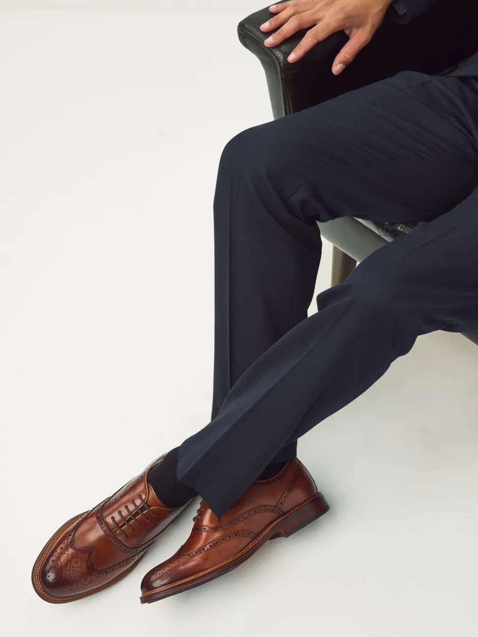 Schoenen|Formele Schoenen*Next - Oxford Wingcap Leather Shoes Lichtbruin